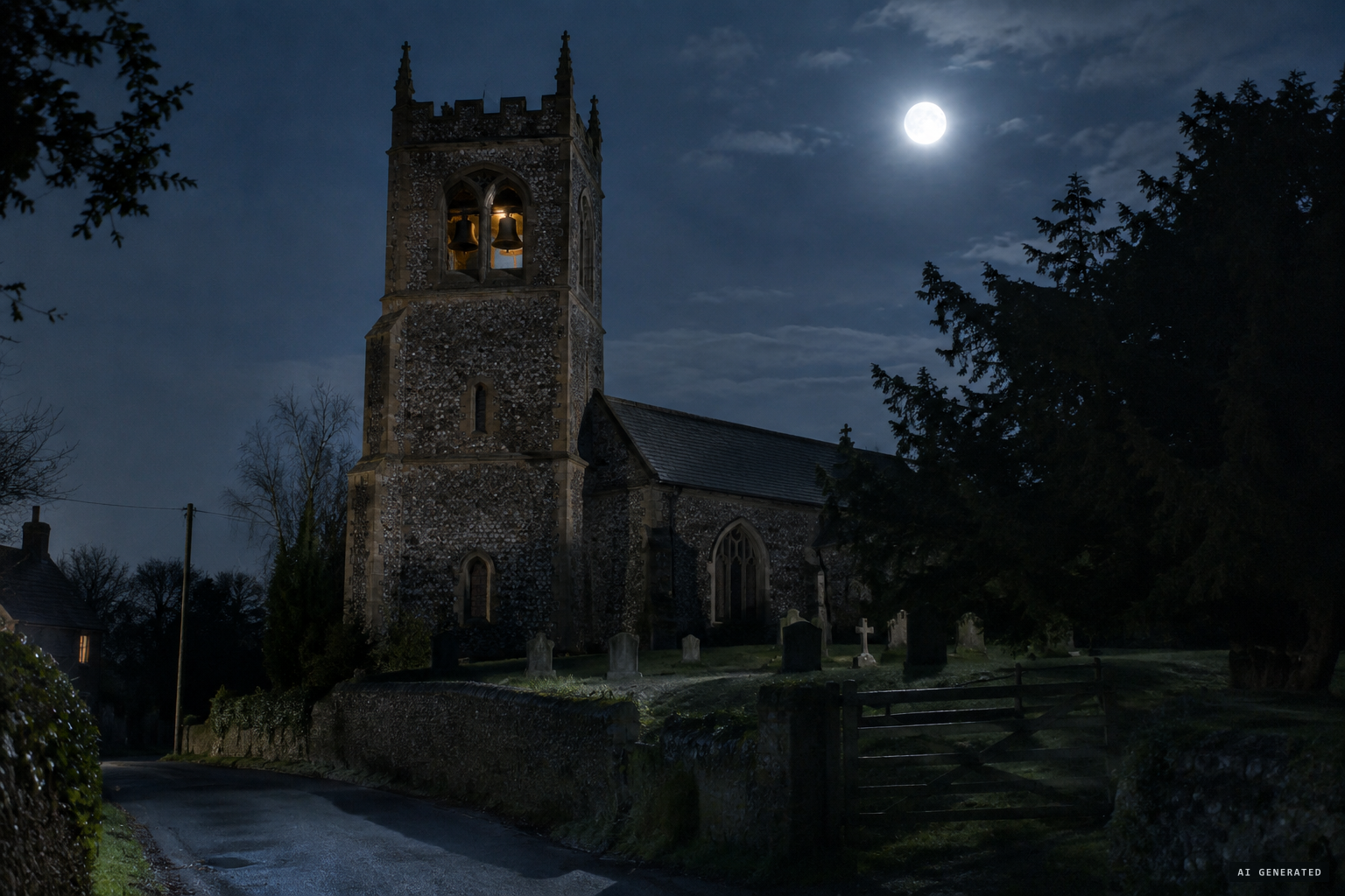 Church bells ringing in the dead of night