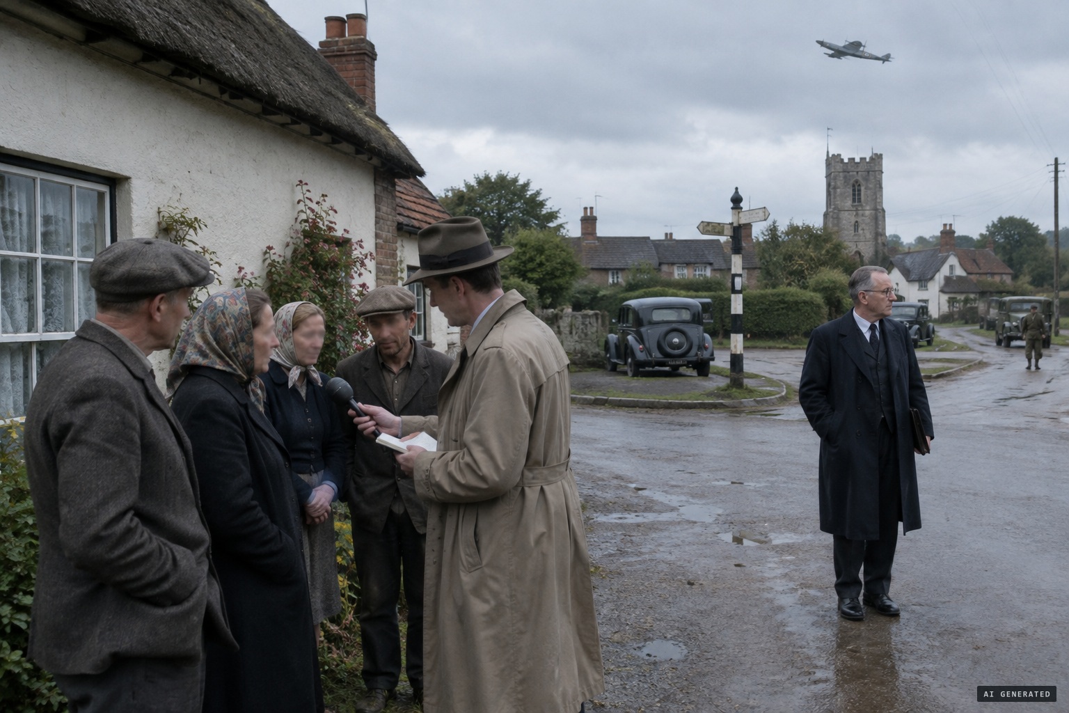 The Sunday Pictorial and ghost hunter Harry Price come to the village