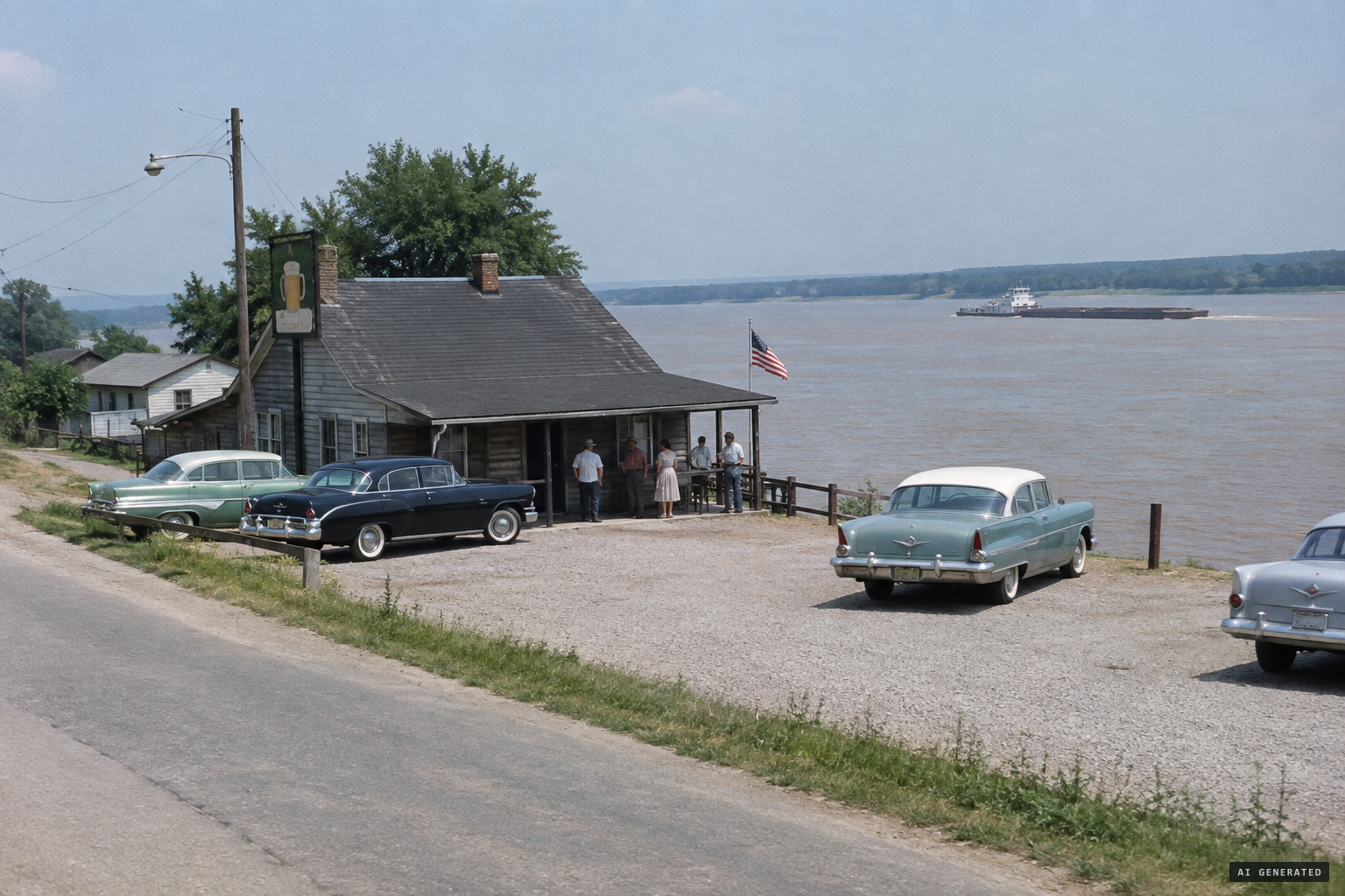 Dogtown, Indiana, and its tavern on the Ohio River bank
