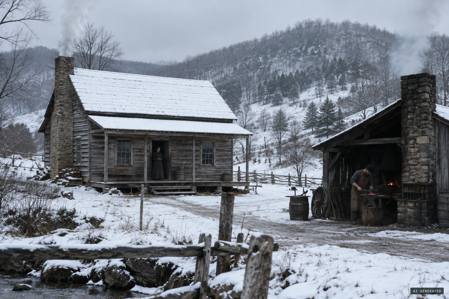Winter 1897: the newly married Zona Heaster Shue and blacksmith Trout Shue in Greenbrier County