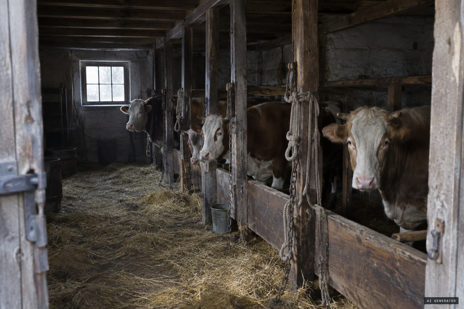 At dawn on 30 April the cattle are loose, their knotted ropes and chains undone