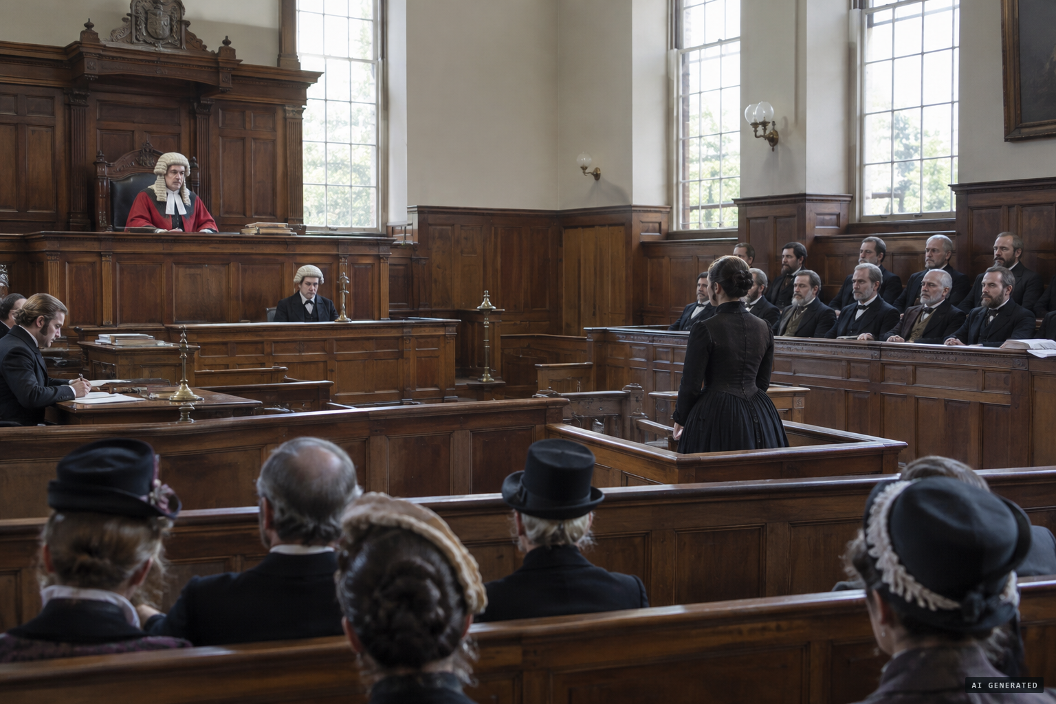 Catherine Churchill on trial at the Somerset Assizes, Taunton
