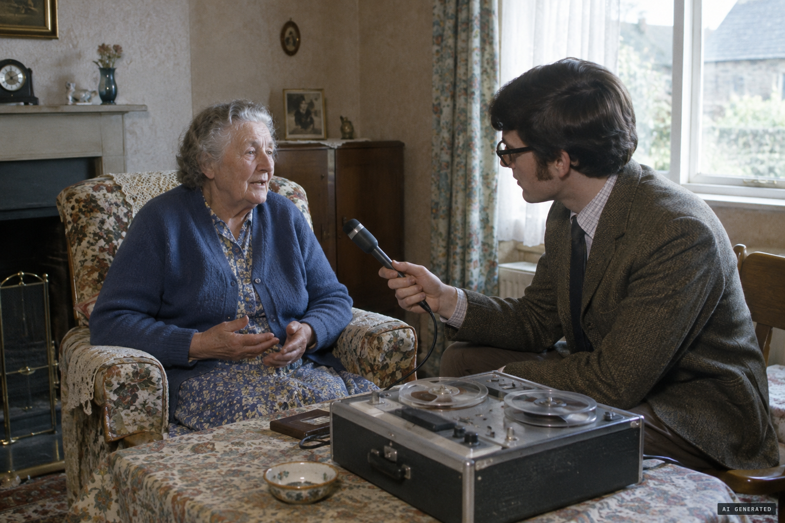 Folklorist Kingsley Palmer records Mrs. Board in 1969