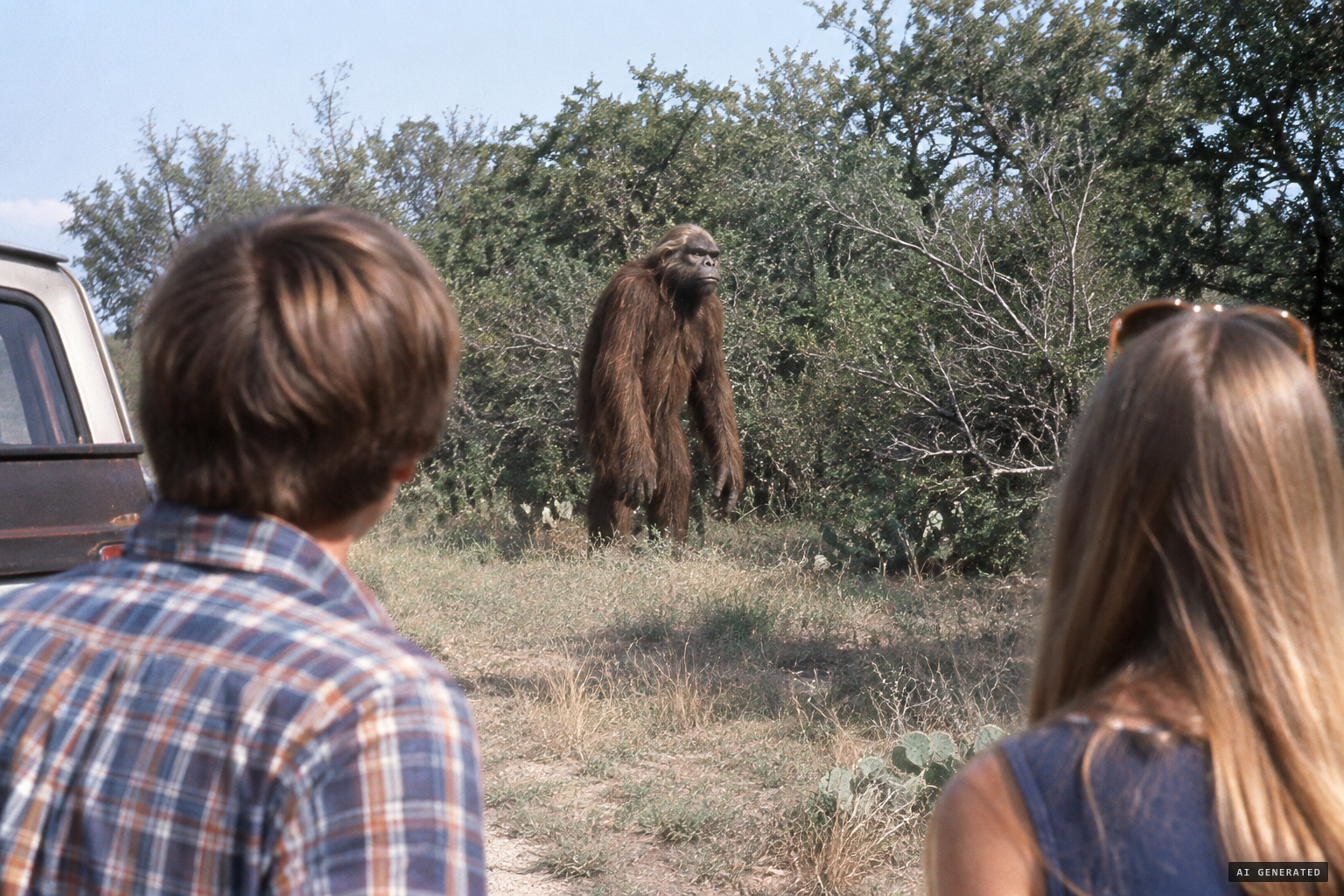 Like an ape but still a man: seven feet tall, arms hanging to its knees
