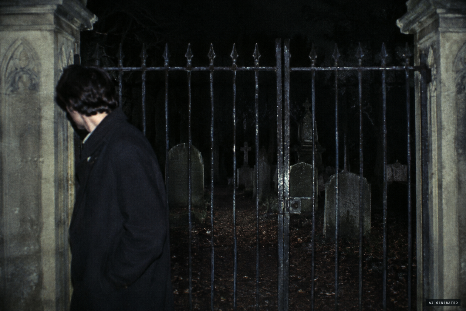 He tears his gaze away and the figure vanishes
