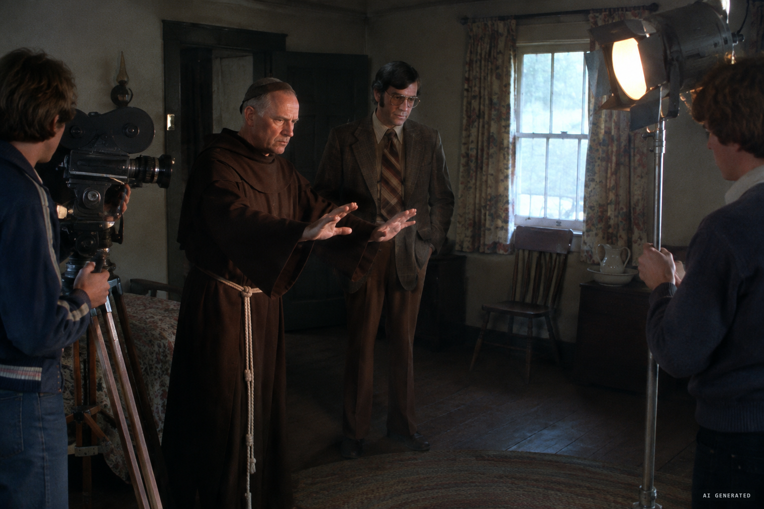 Trabold, psychic Alex Tanous and an NYU film crew at the cleansing