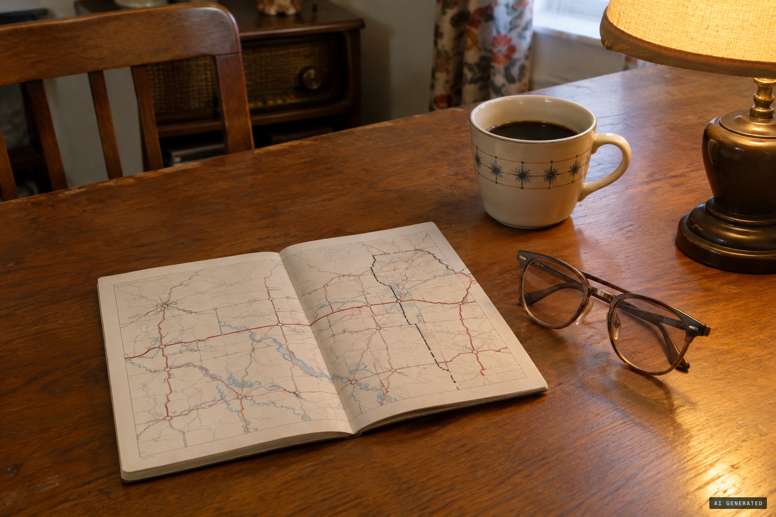 The 1955 booklet with its hand-drawn map