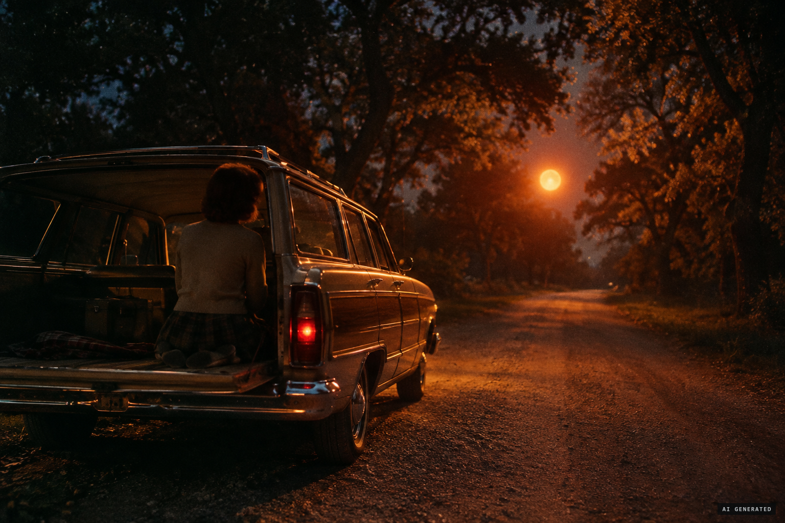 A vivid orange light coming toward a child