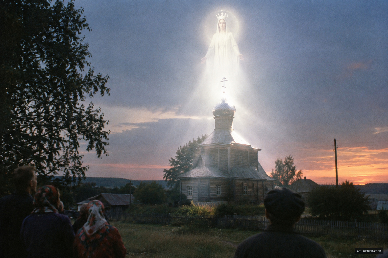 Accounts describe a silver dazzle over the church and the Virgin in a halo and luminous crown above the cupola.