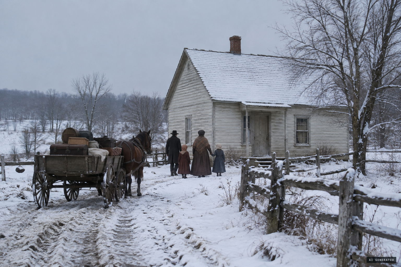 The Fox family moves into the rented cottage at Hydesville, December 1847