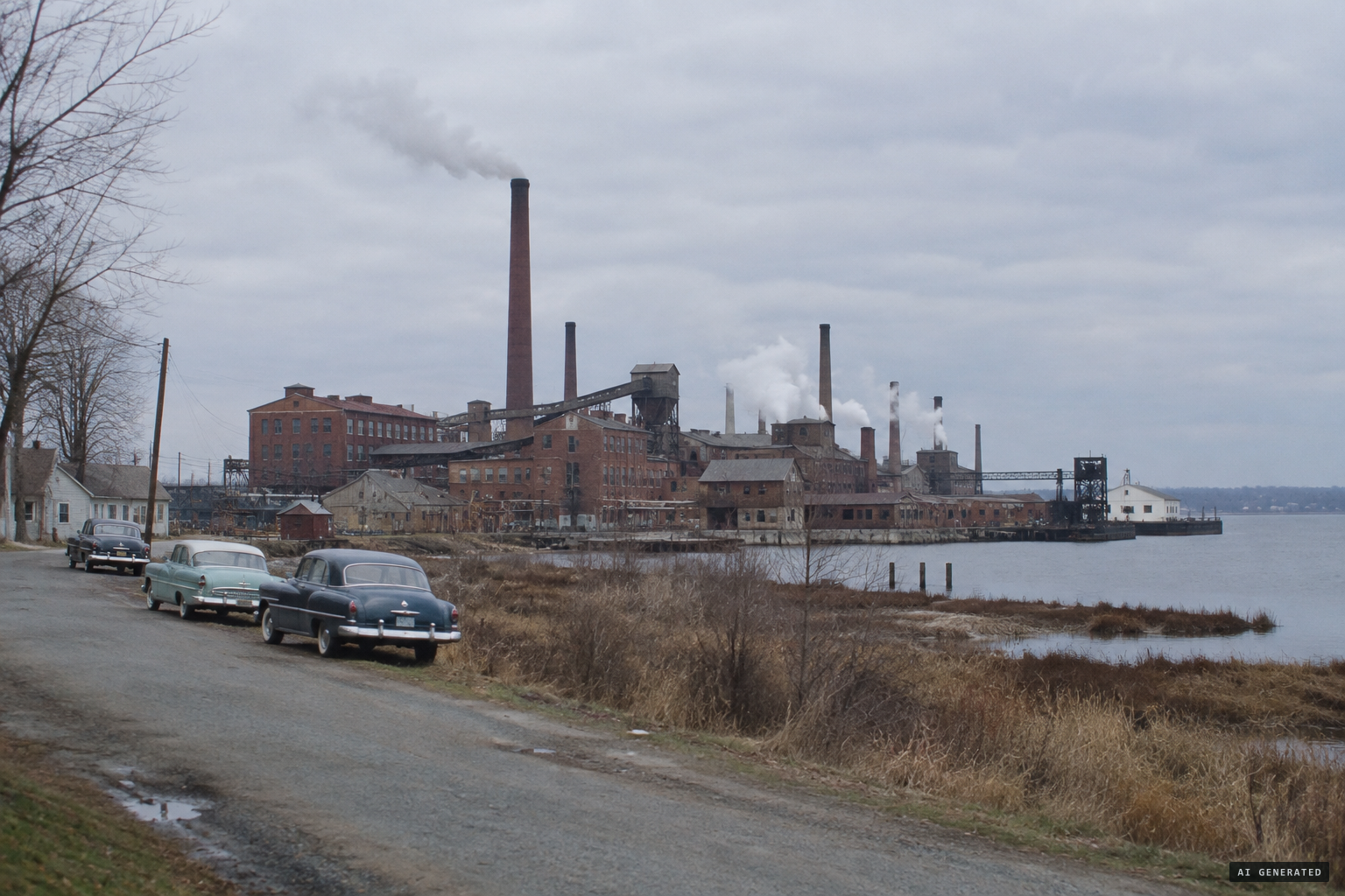 The Du Pont Repauno works beside the Delaware River at Gibbstown