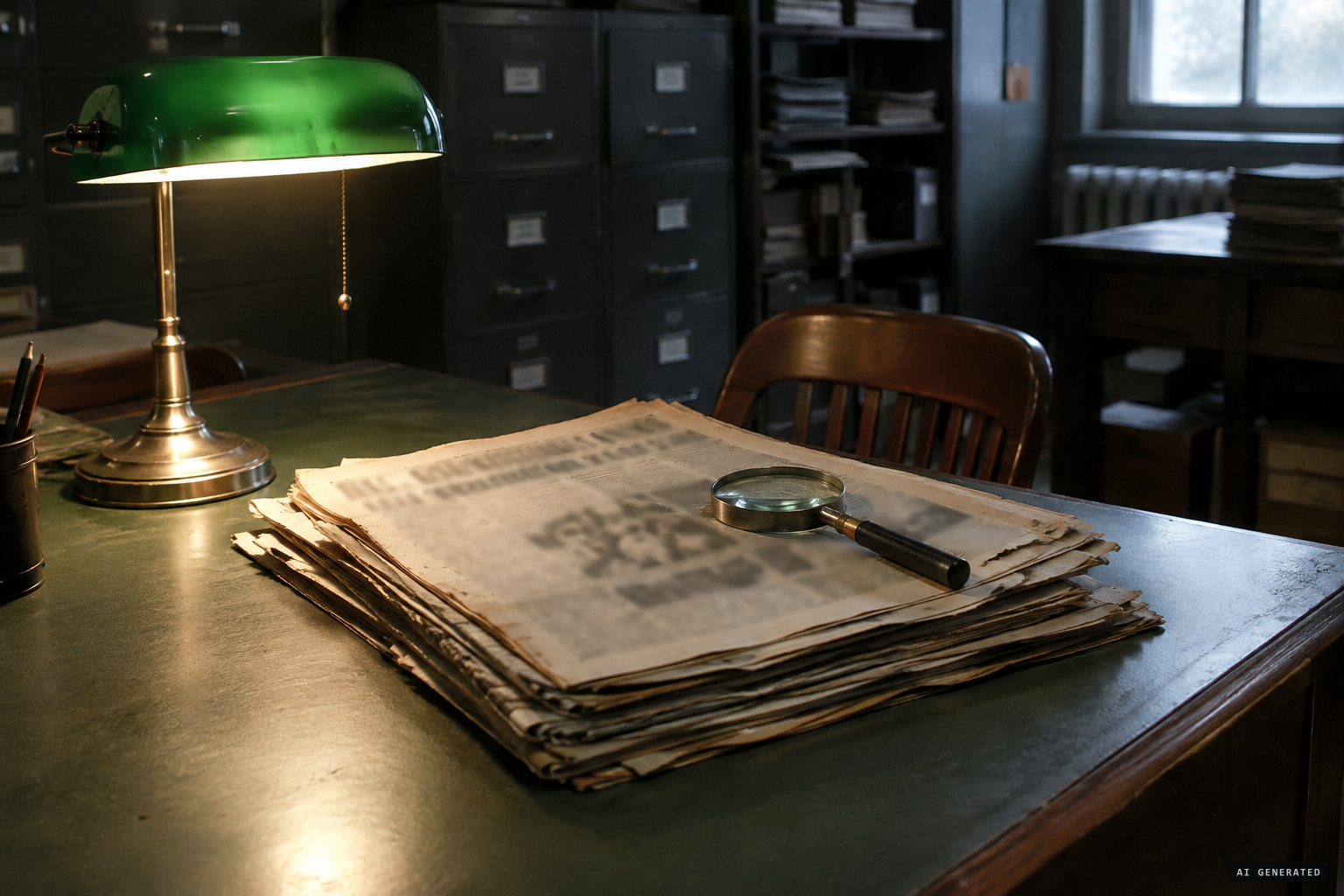 A thin paper trail of old newspapers