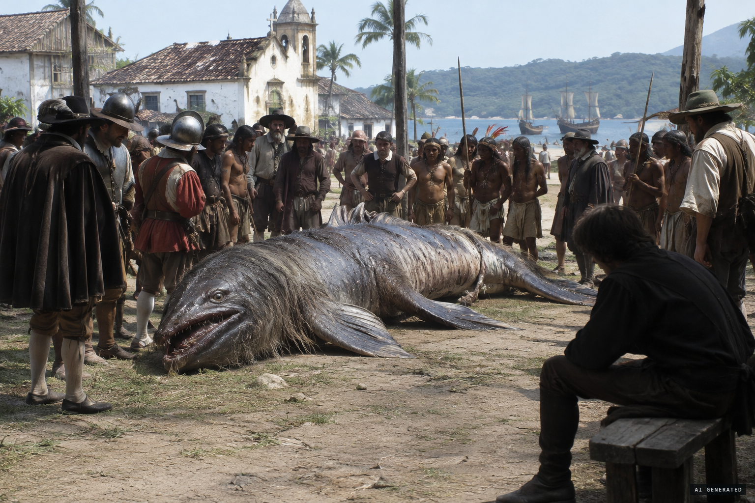 The next day, the body is shown in the village