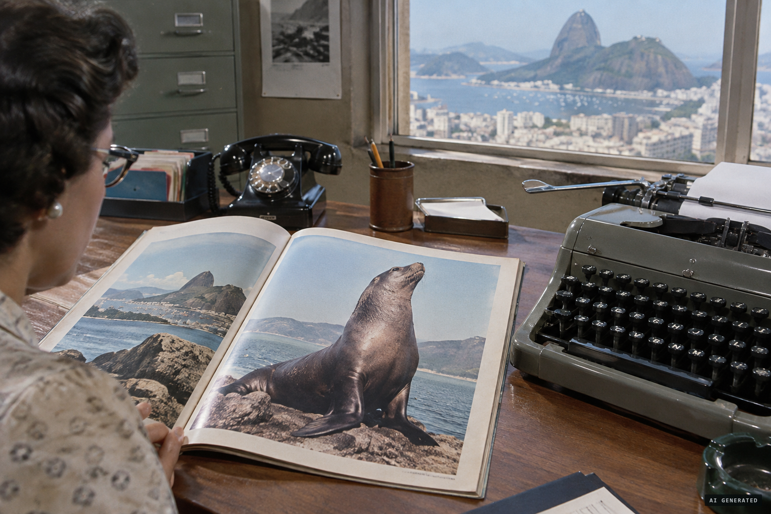 Barroso suggests in O Cruzeiro a sea lion or fur seal carried north