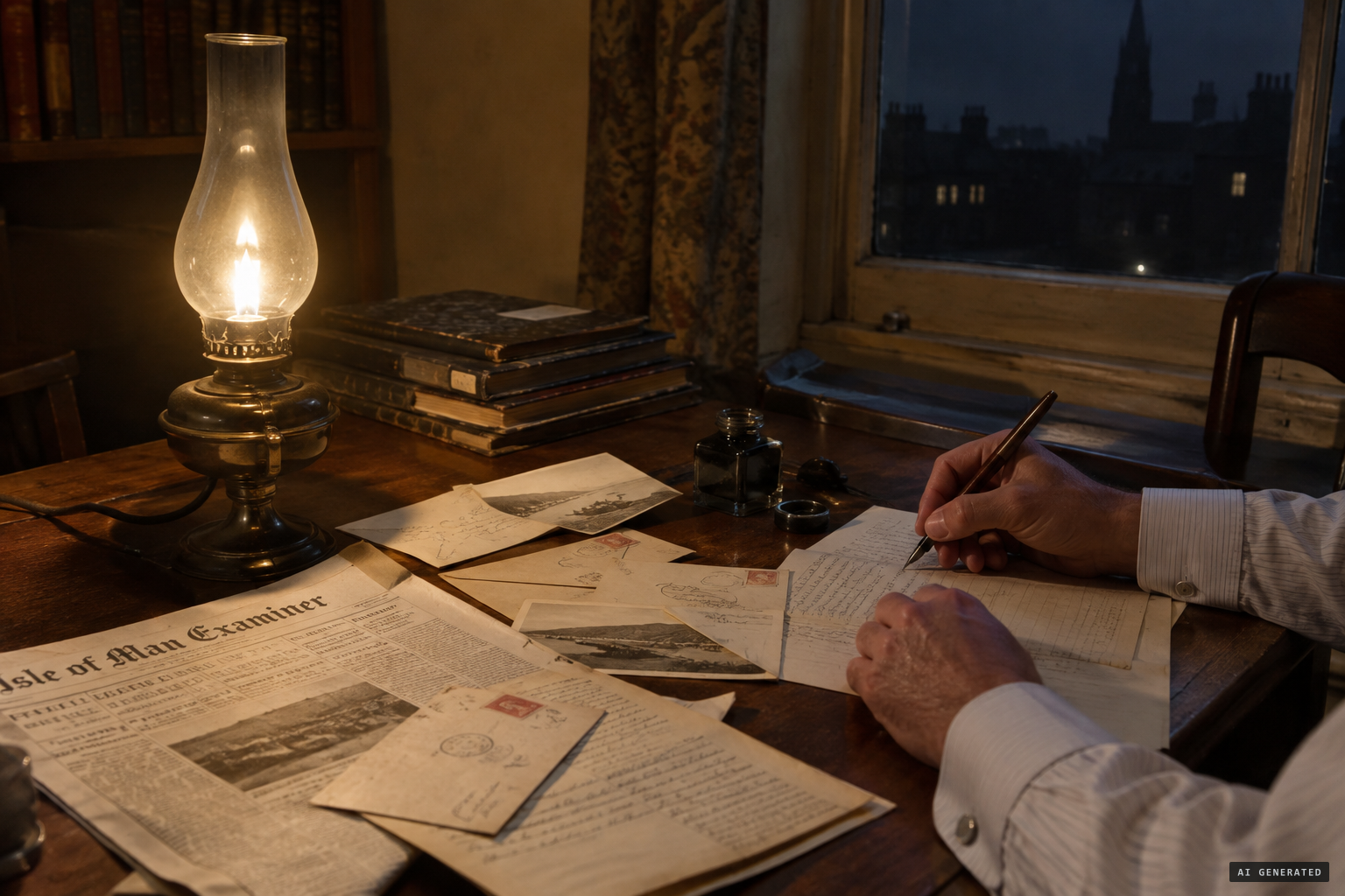 Roeder's desk, where the Manx Notes & Queries were gathered