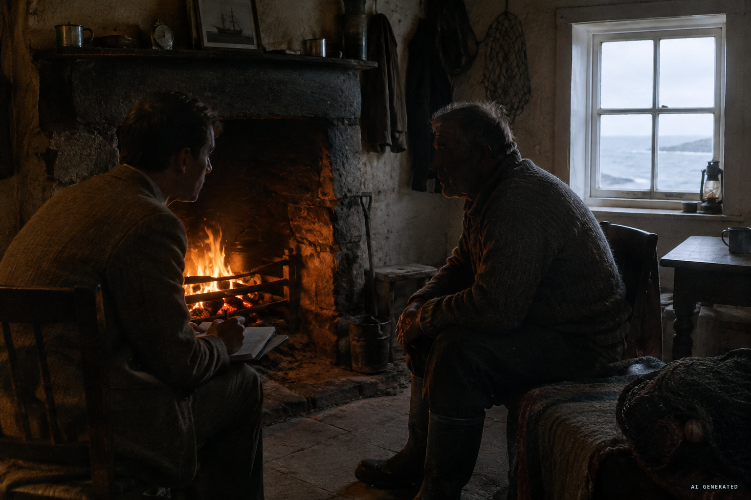 The folklorist questioning the old fisherman