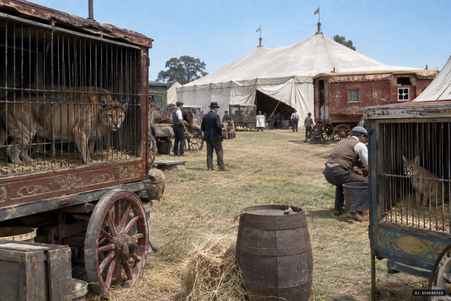 A circus menagerie, said to include a puma and a caracal, had camped near Kamarooka