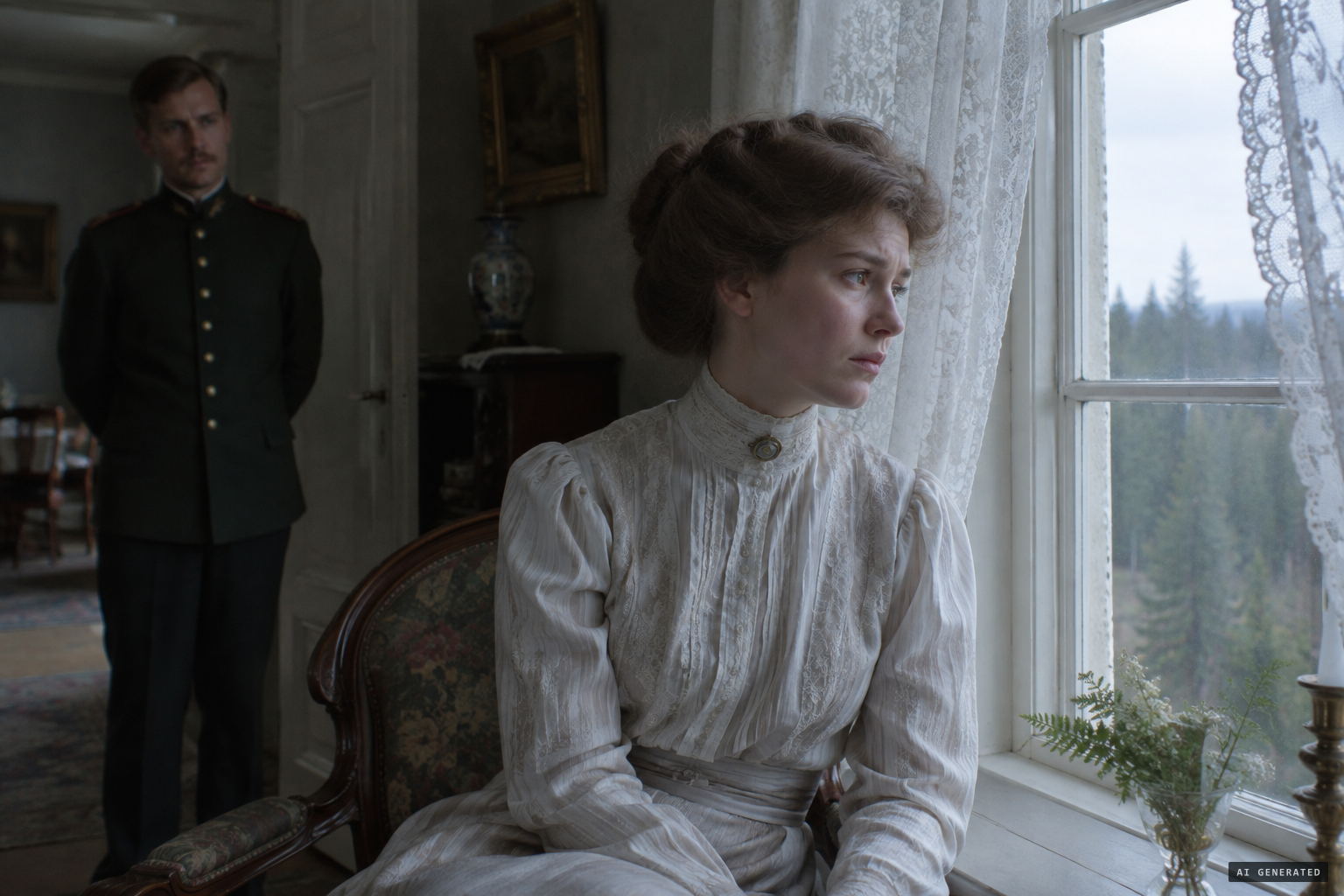 Karin Nauckhoff, the jägmästare's wife, unhappy at Hornsö