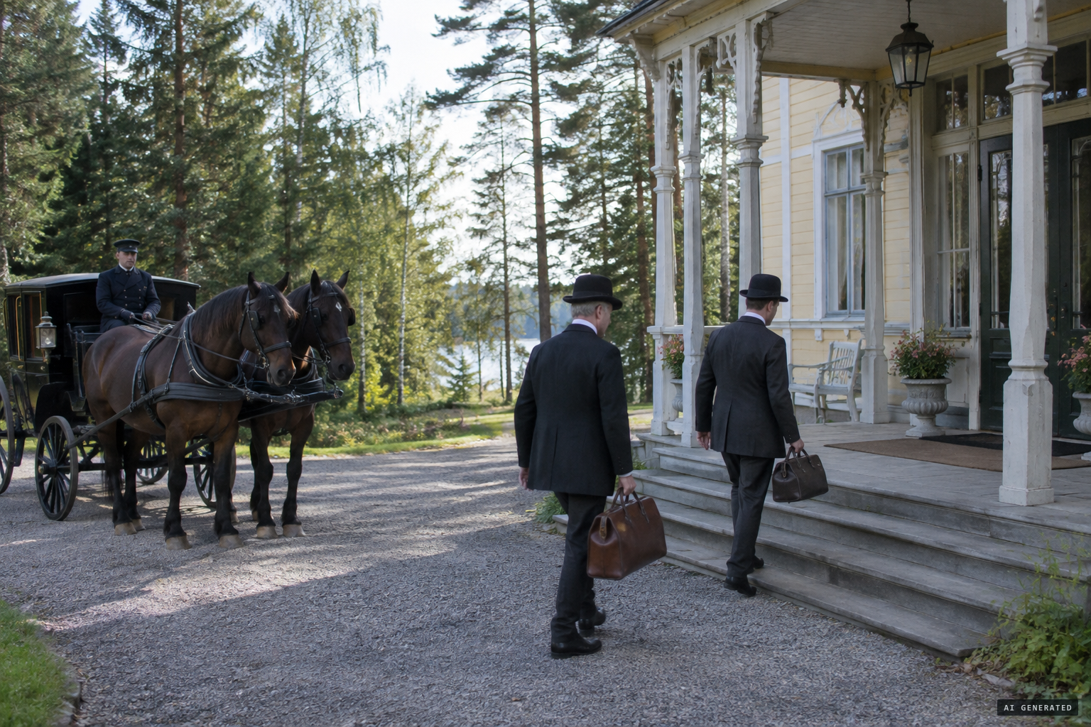 Poul Bjerre and Hjalmar Wijk come to stay at Hornsö