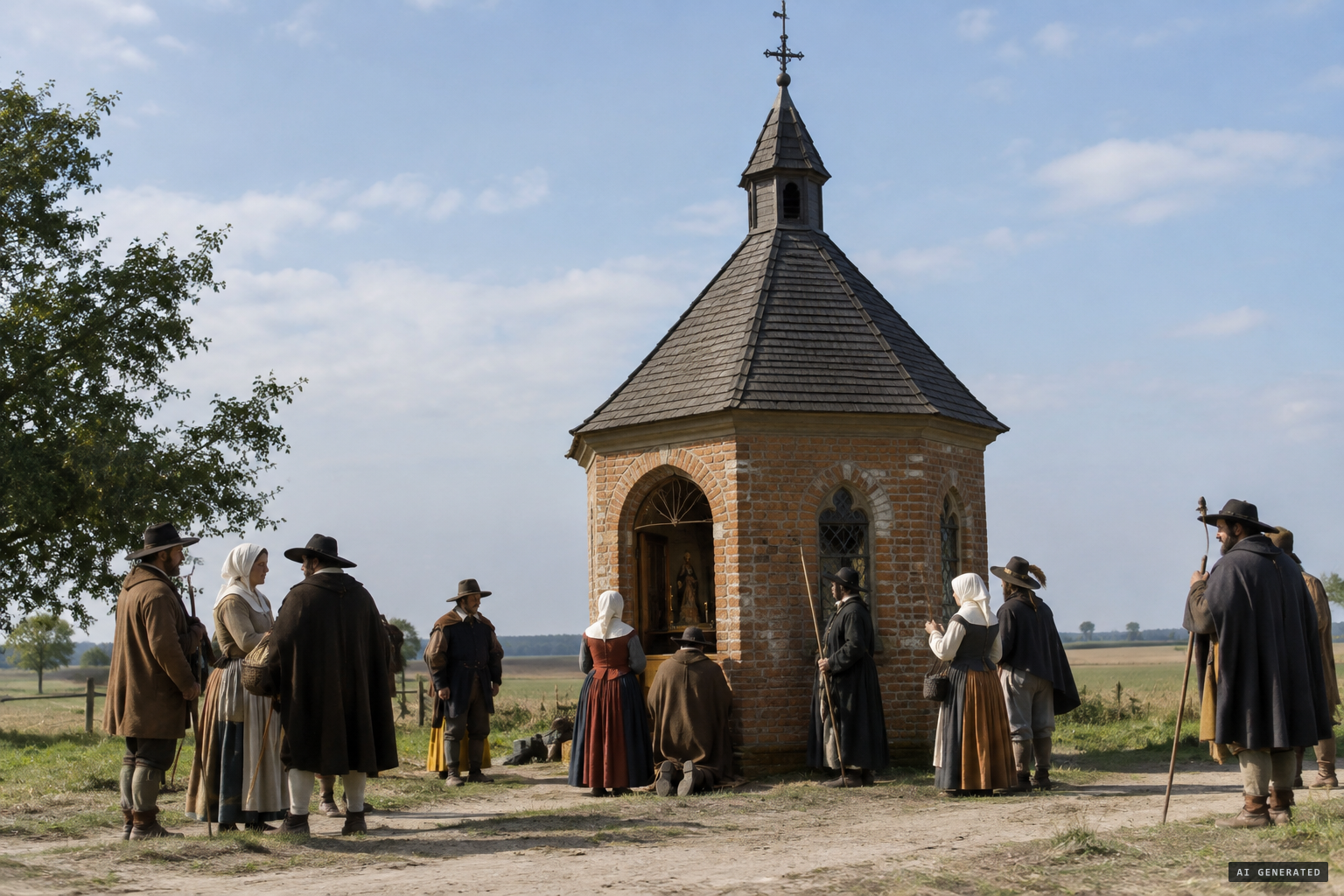 The hexagonal Gnadenkapelle rises over the shrine in 1654