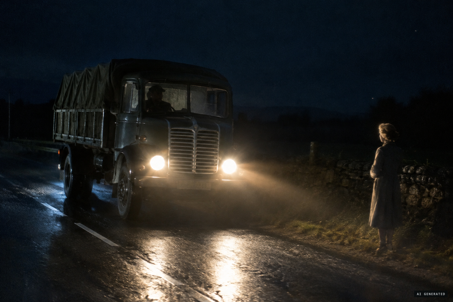 A lorry driver's phantom on the A75 in 1957