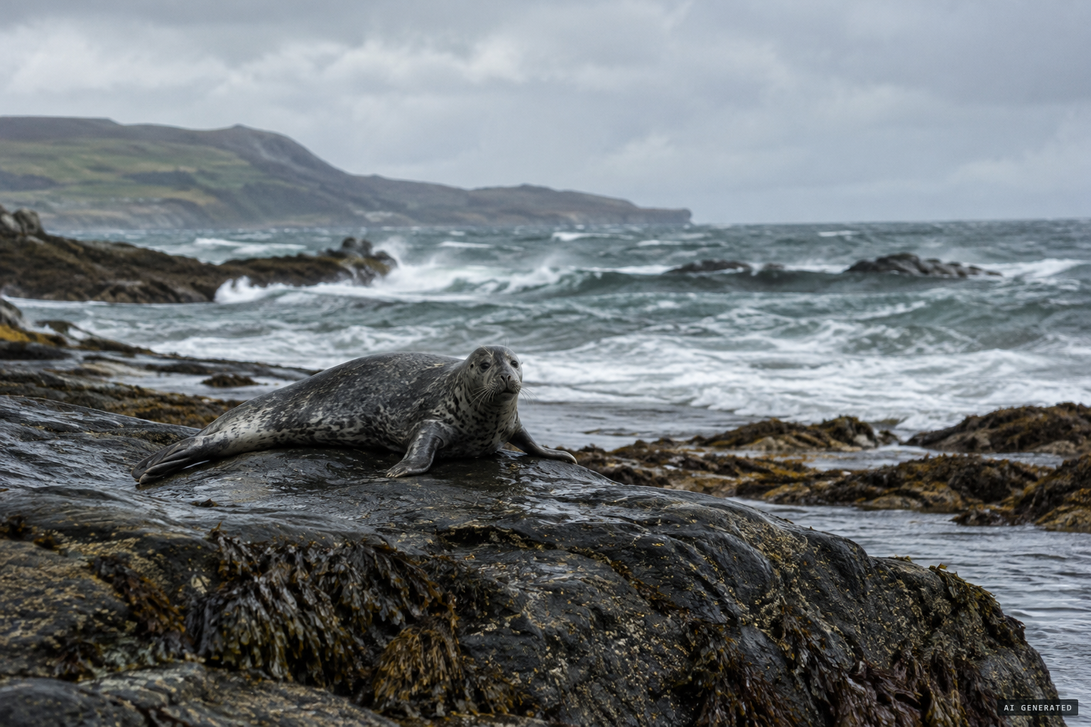 The usual explanation: a seal hauled out on a tidal rock