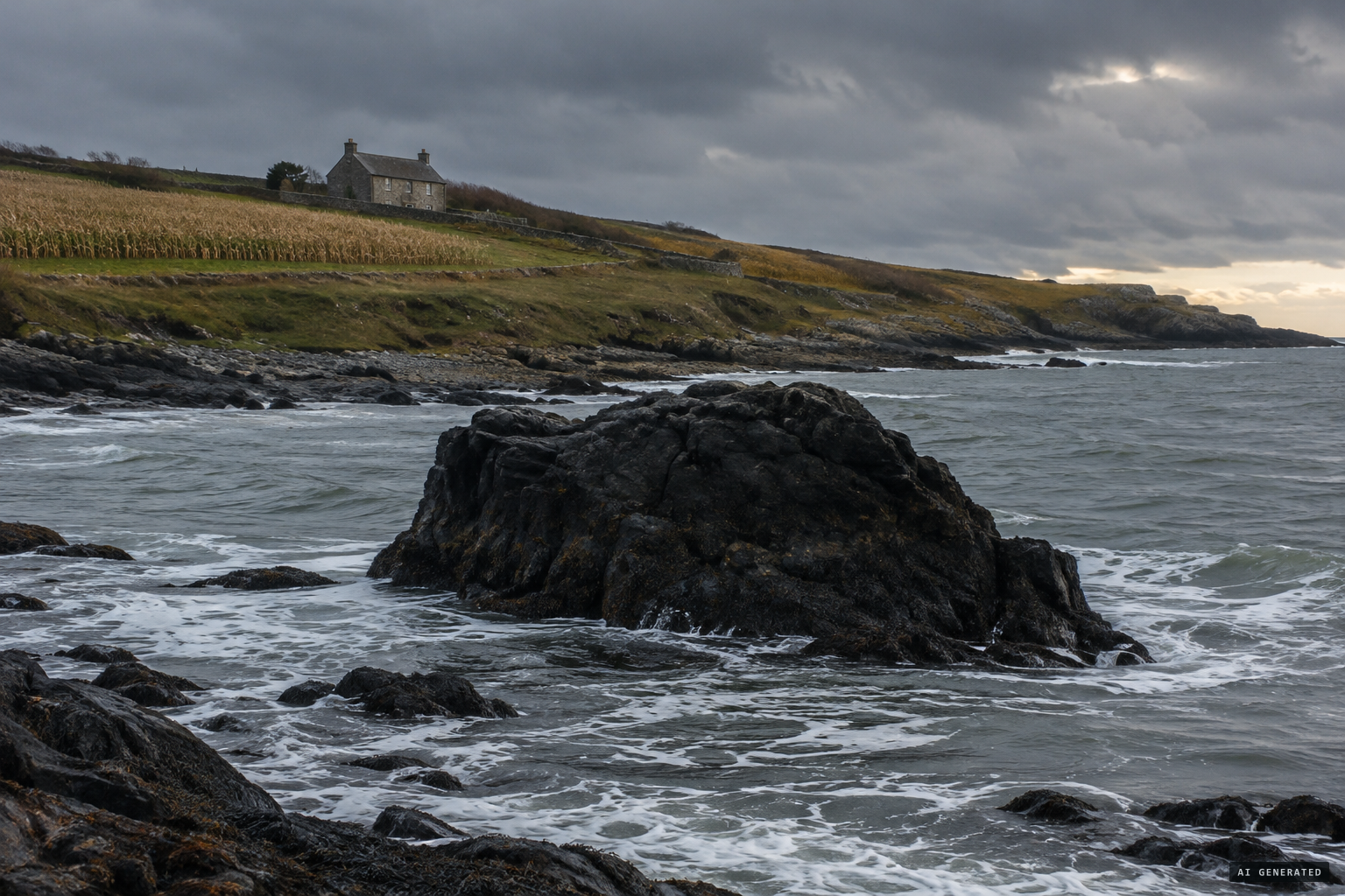 The Black Rock at the ebb tide, where the creature was sworn to have sat