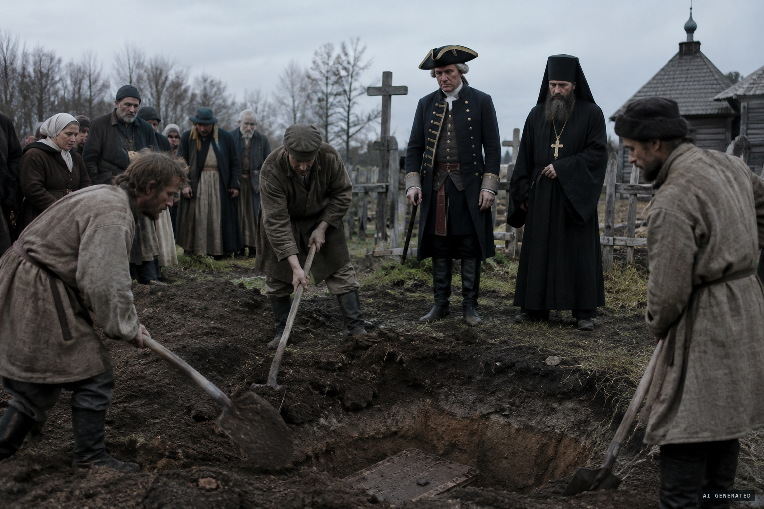 Frombald and the priest of Gradište attend the exhumation