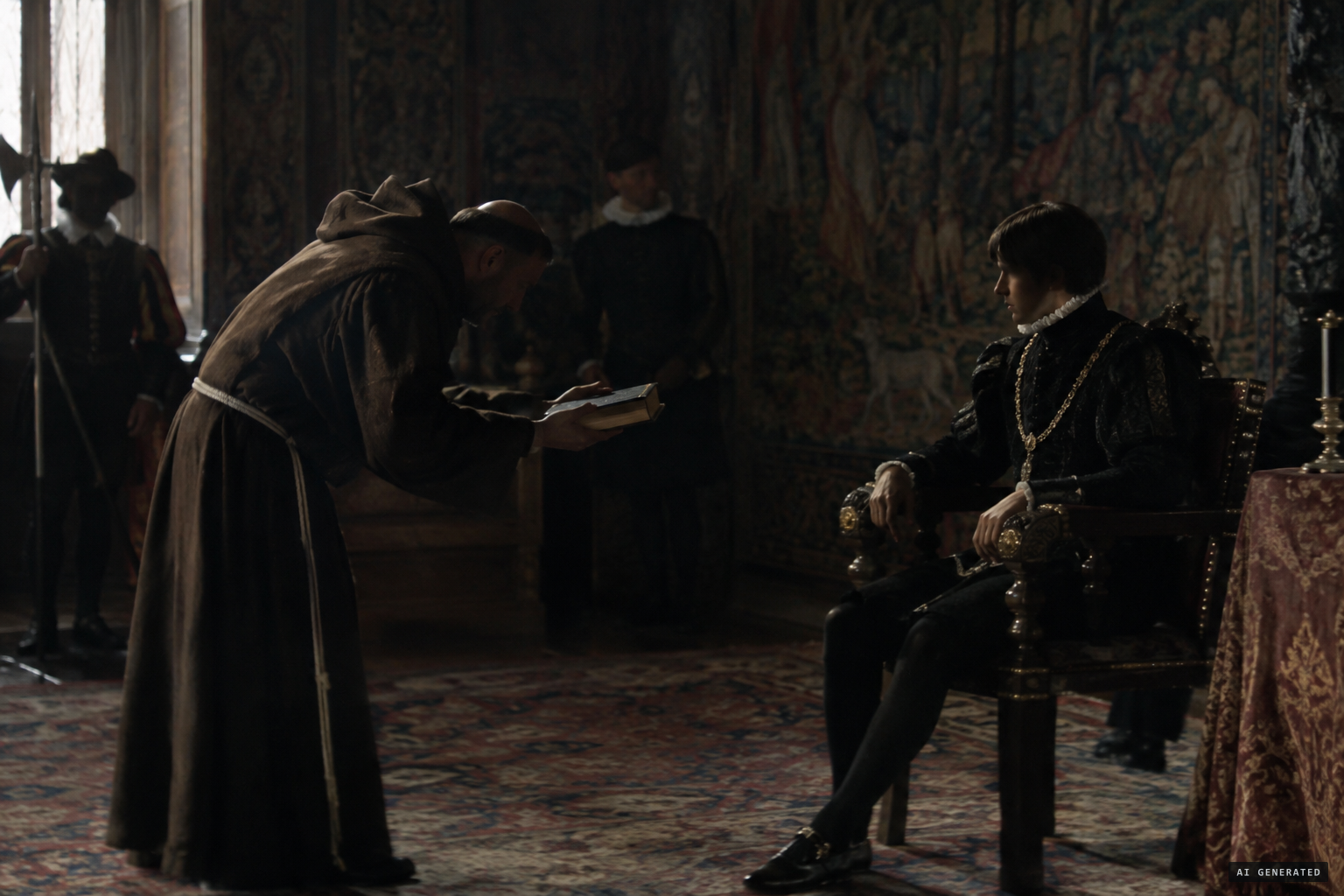 Benavides presents his Memorial to Philip IV