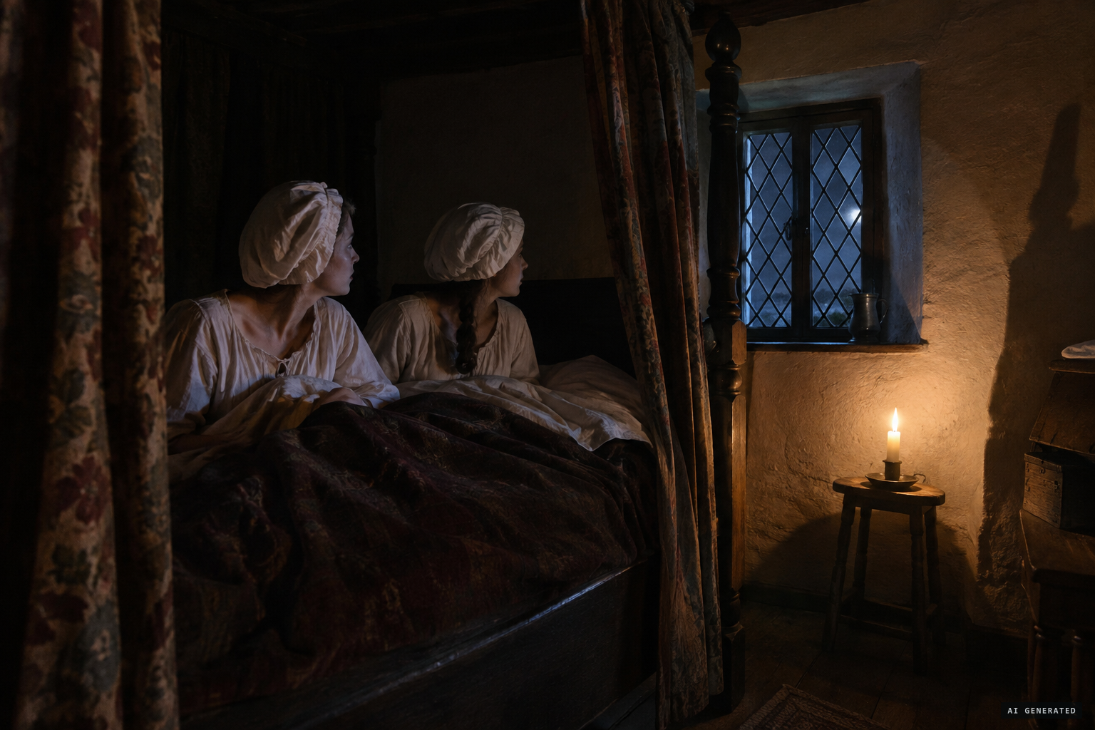Scratching begins at the girls' bedroom window and seems to travel to their beds