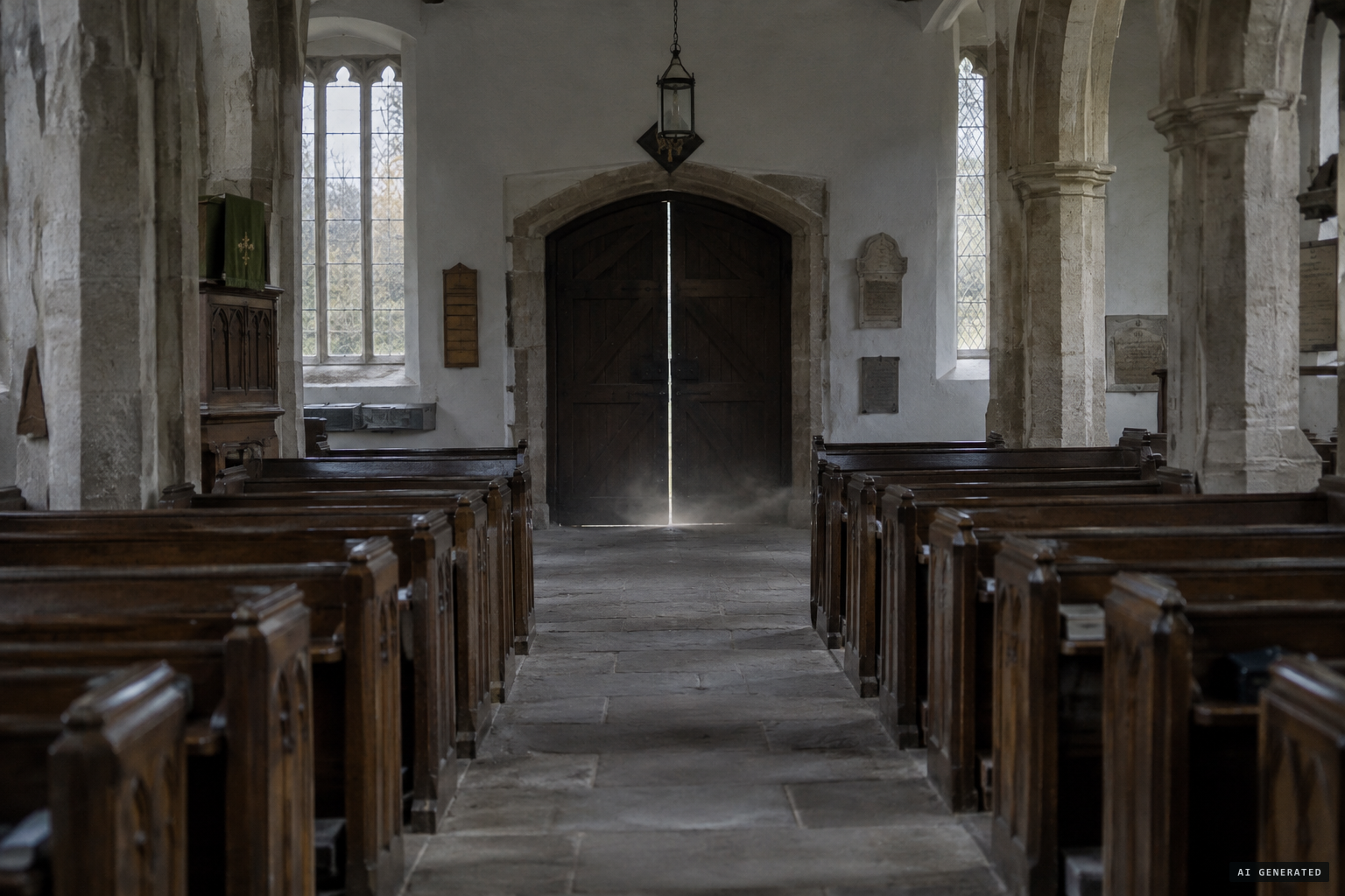 The west doors slam shut with no one touching them