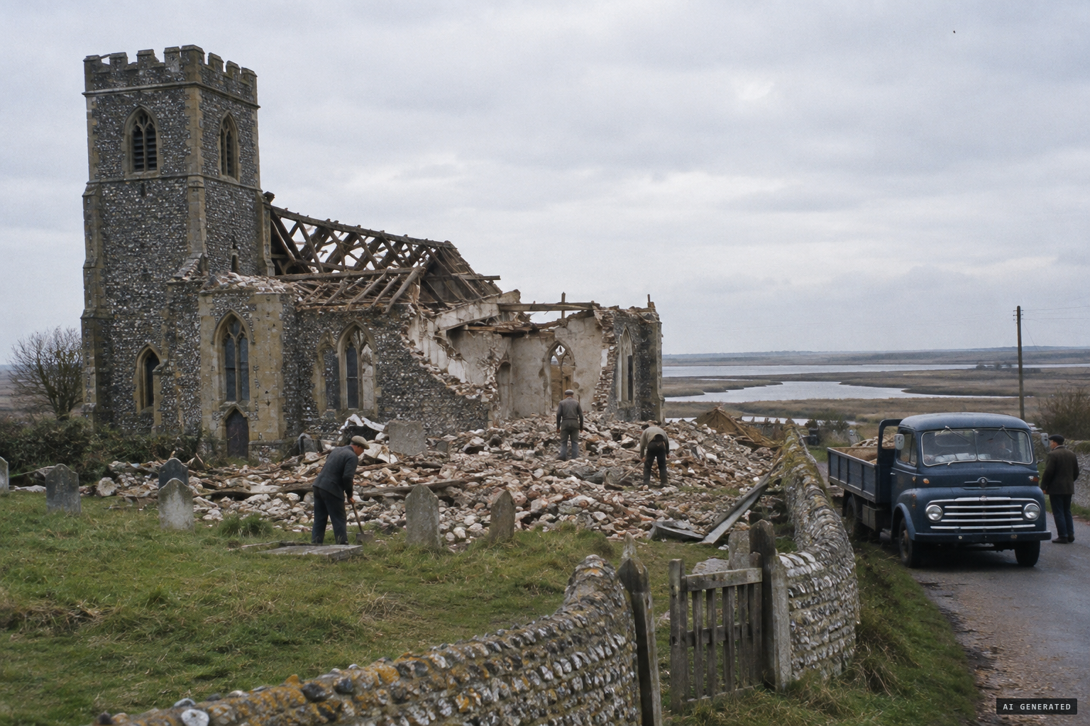 The church is demolished in 1962