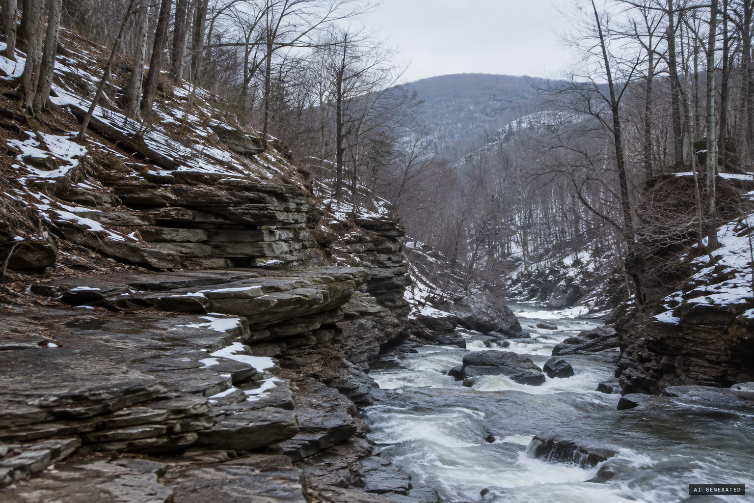 The gorge at Table Rock, east of Rensselaer Park