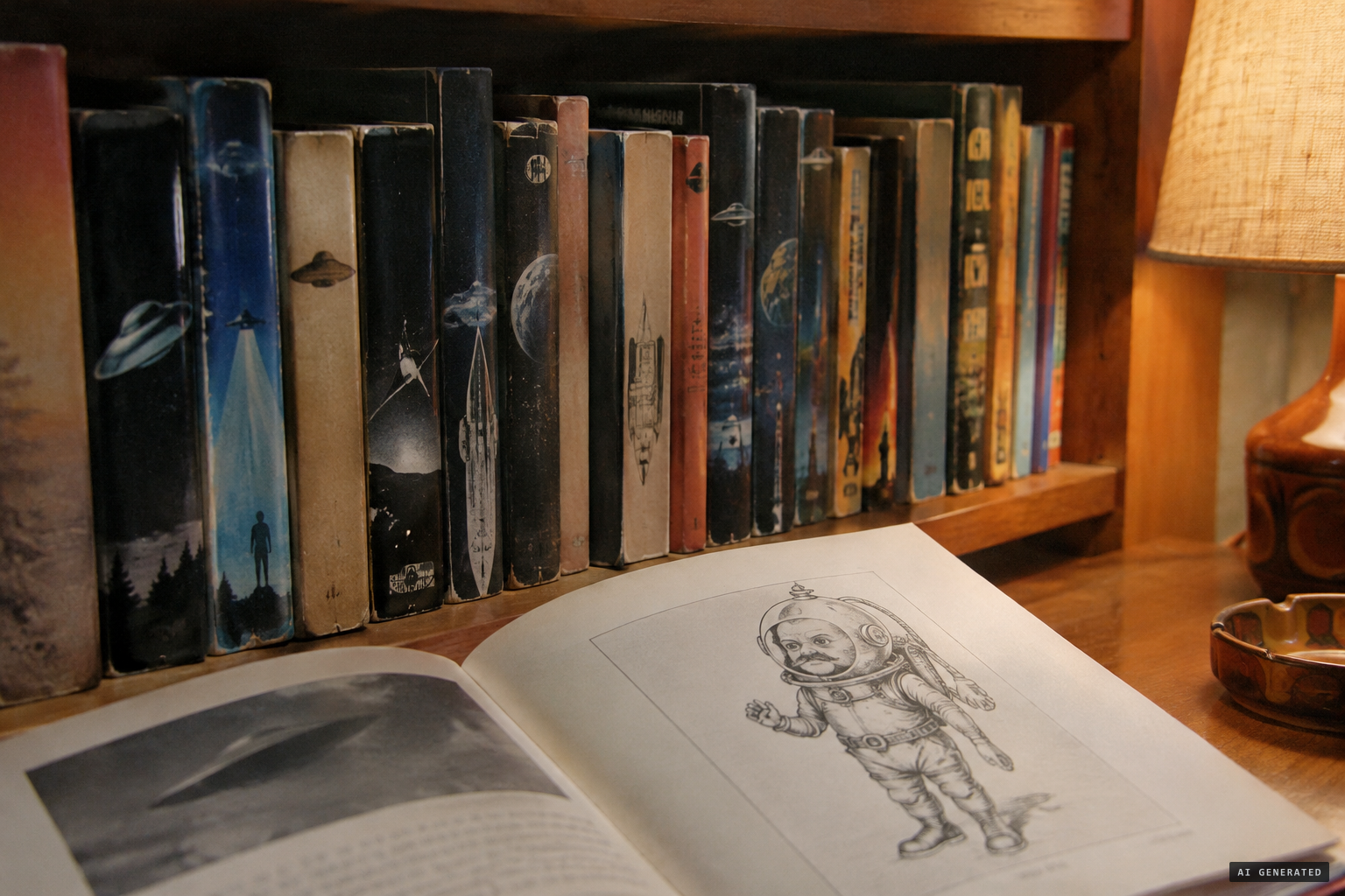 The mustached diver lives on in UFO occupant books.