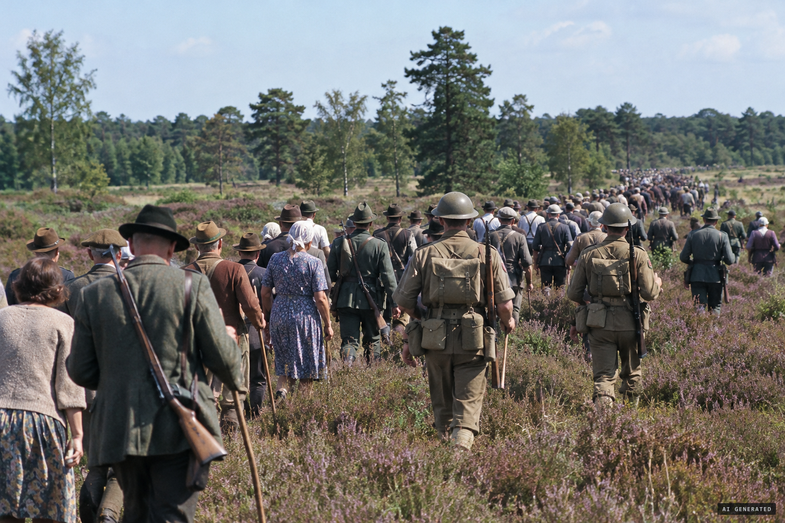 About 1,500 beaters and 70 hunters in the great driven hunt