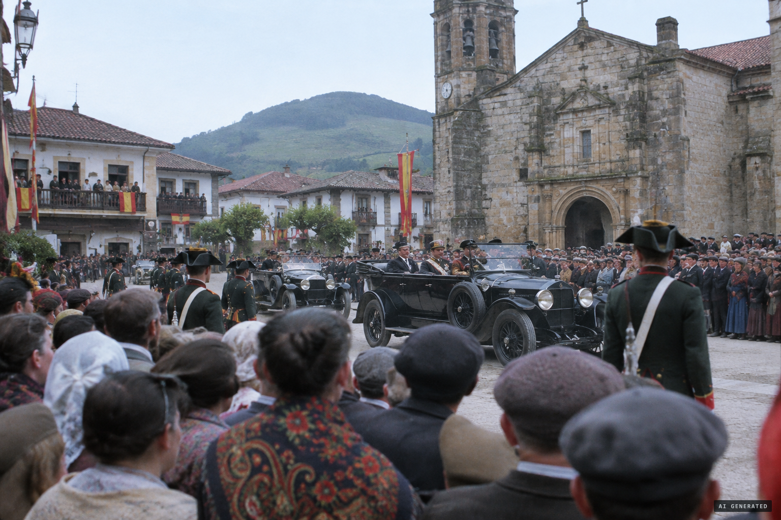 King Alfonso XIII visits Limpias on 31 July 1919
