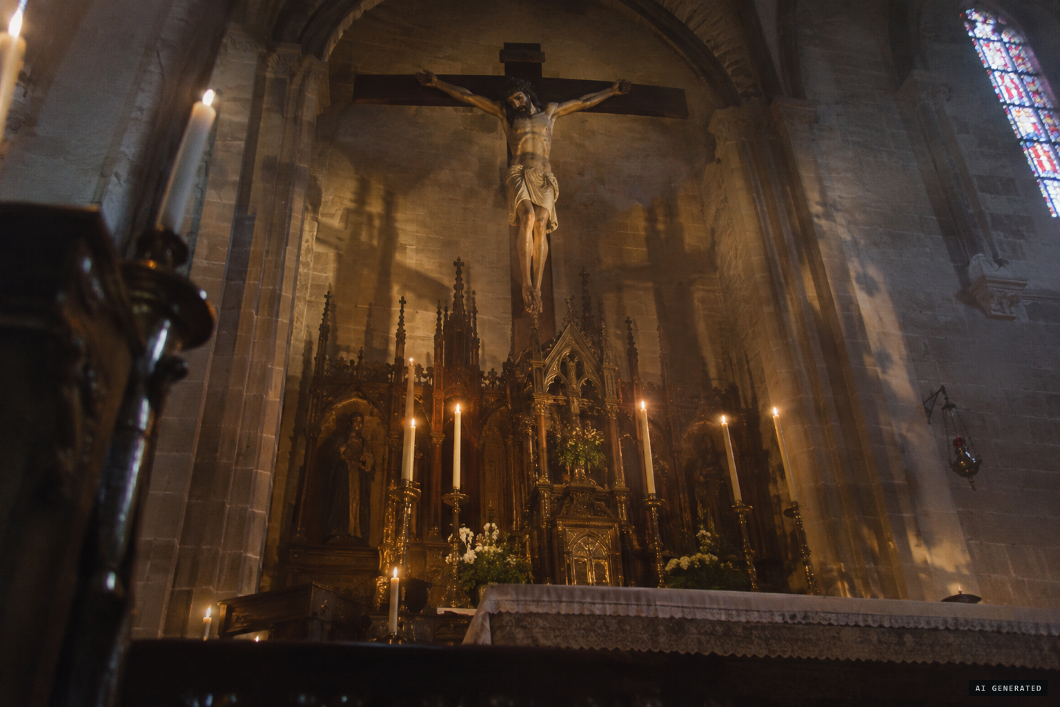 Candlelight, humidity and the altar's height, as critics suggested