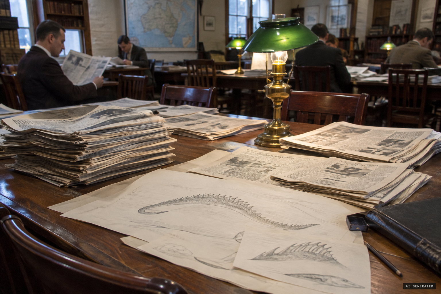 The story in Australian papers, and the drawings that remain