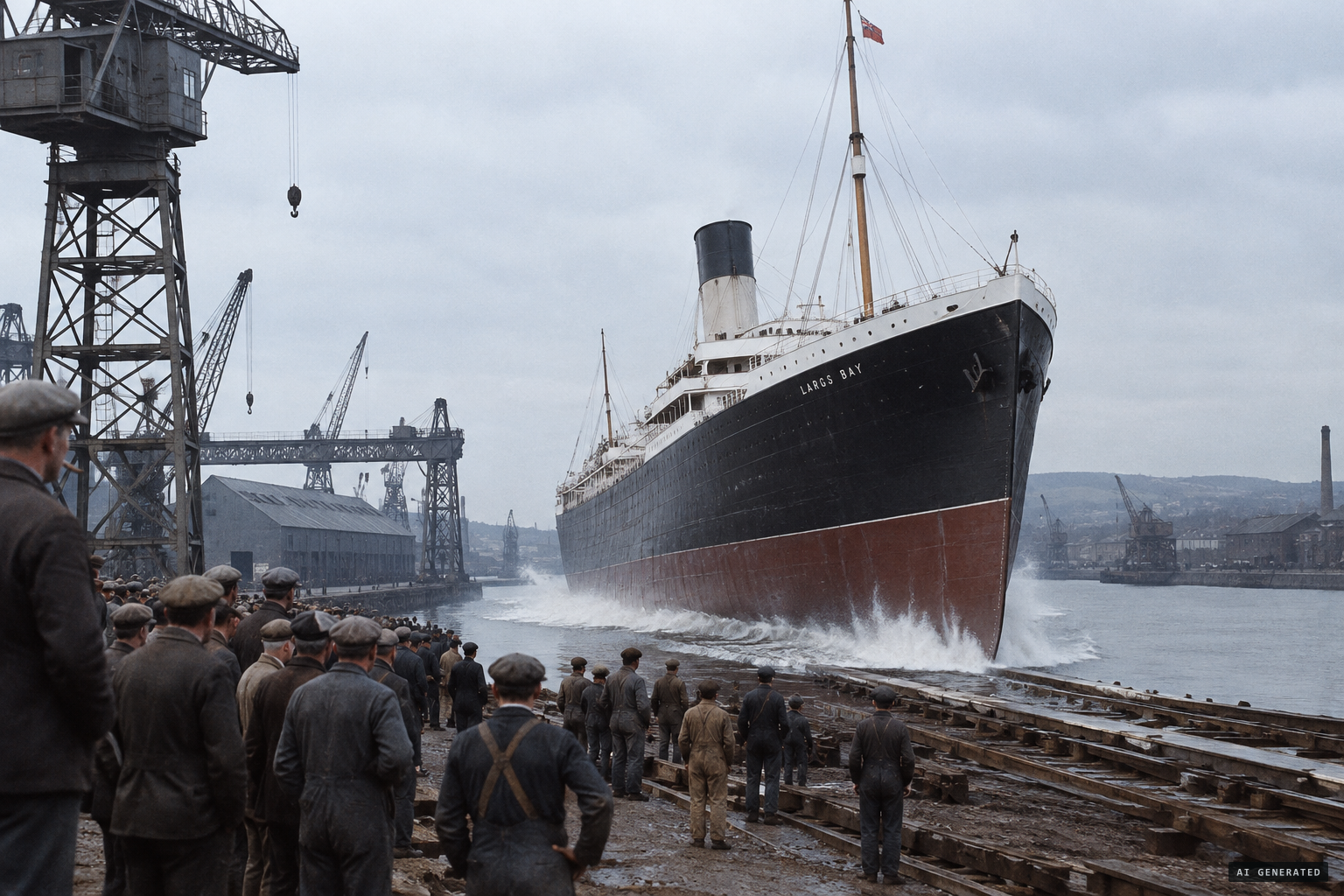 The Bay Boat Largs Bay launched at Beardmore's Dalmuir yard, 1921