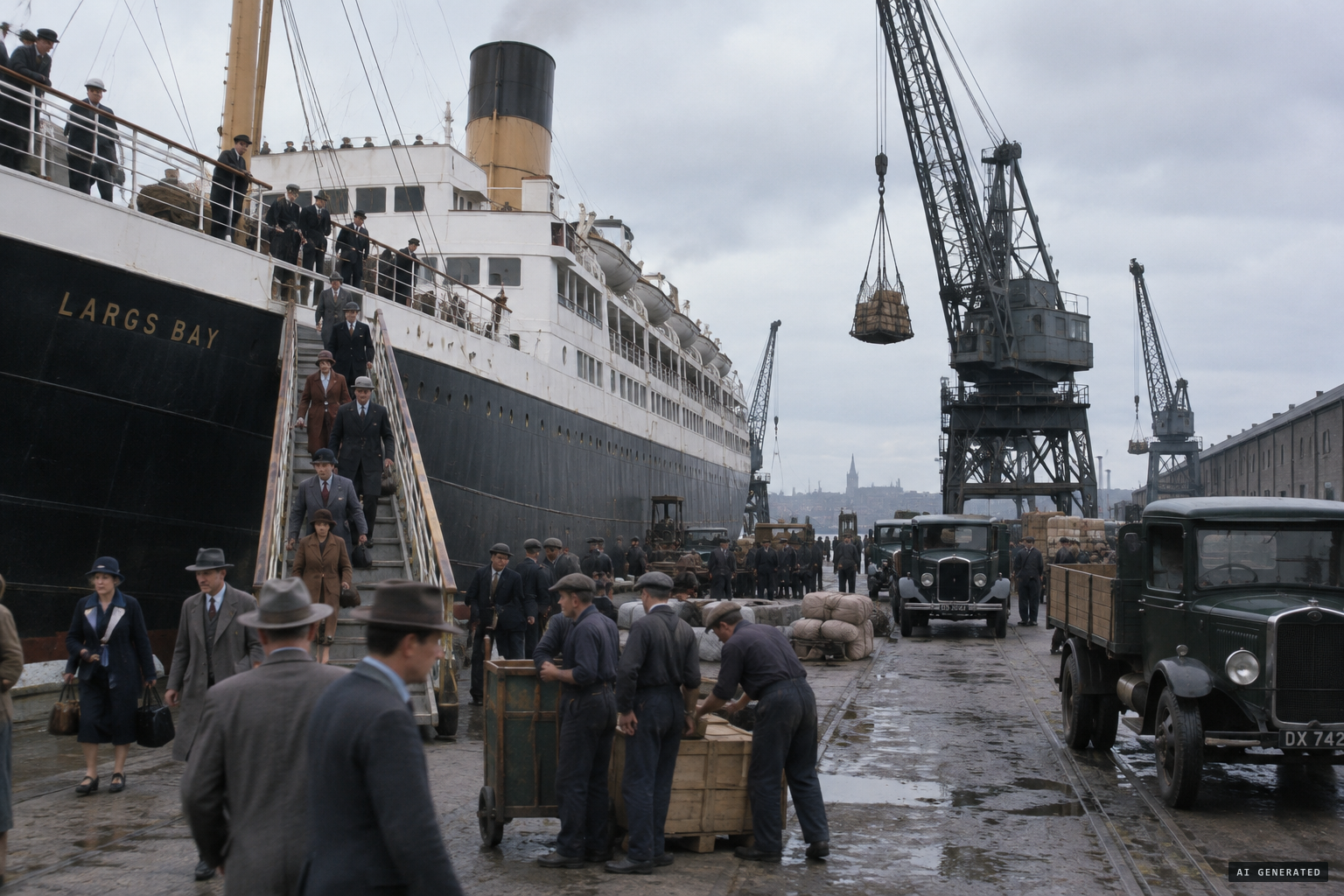 The Largs Bay arrives at Southampton, around 22–23 May 1933