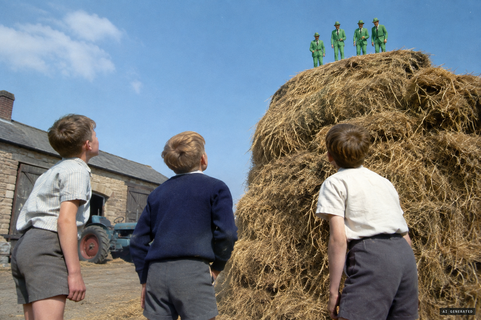 Weeks earlier, Gateshead boys reported tiny men in green suits on a haystack