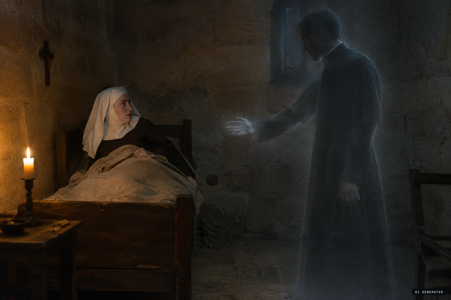 On the night of 22 September 1632, an apparition of a man of the cloth asks a nun for help