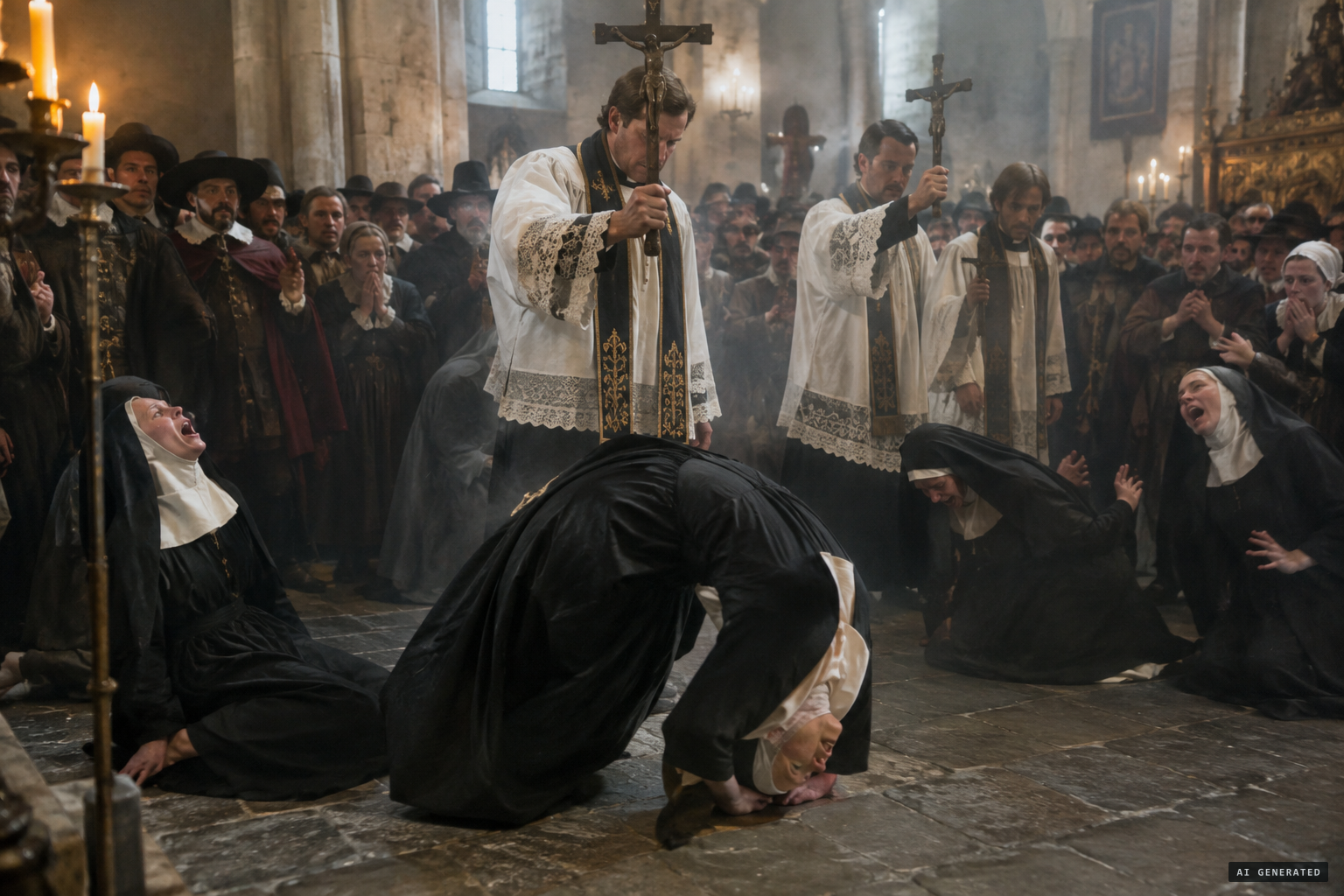 Public exorcisms before thousands, the nuns throwing themselves back till their heads touched their feet