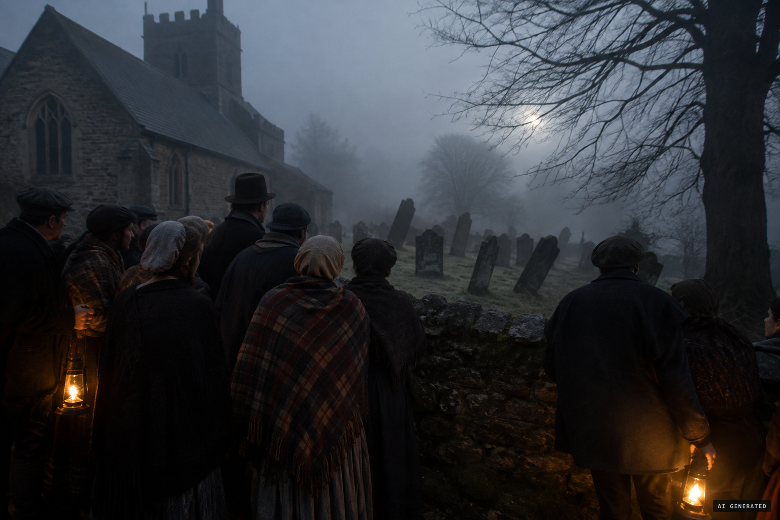 Scores of villagers say ghosts walk the churchyard every night