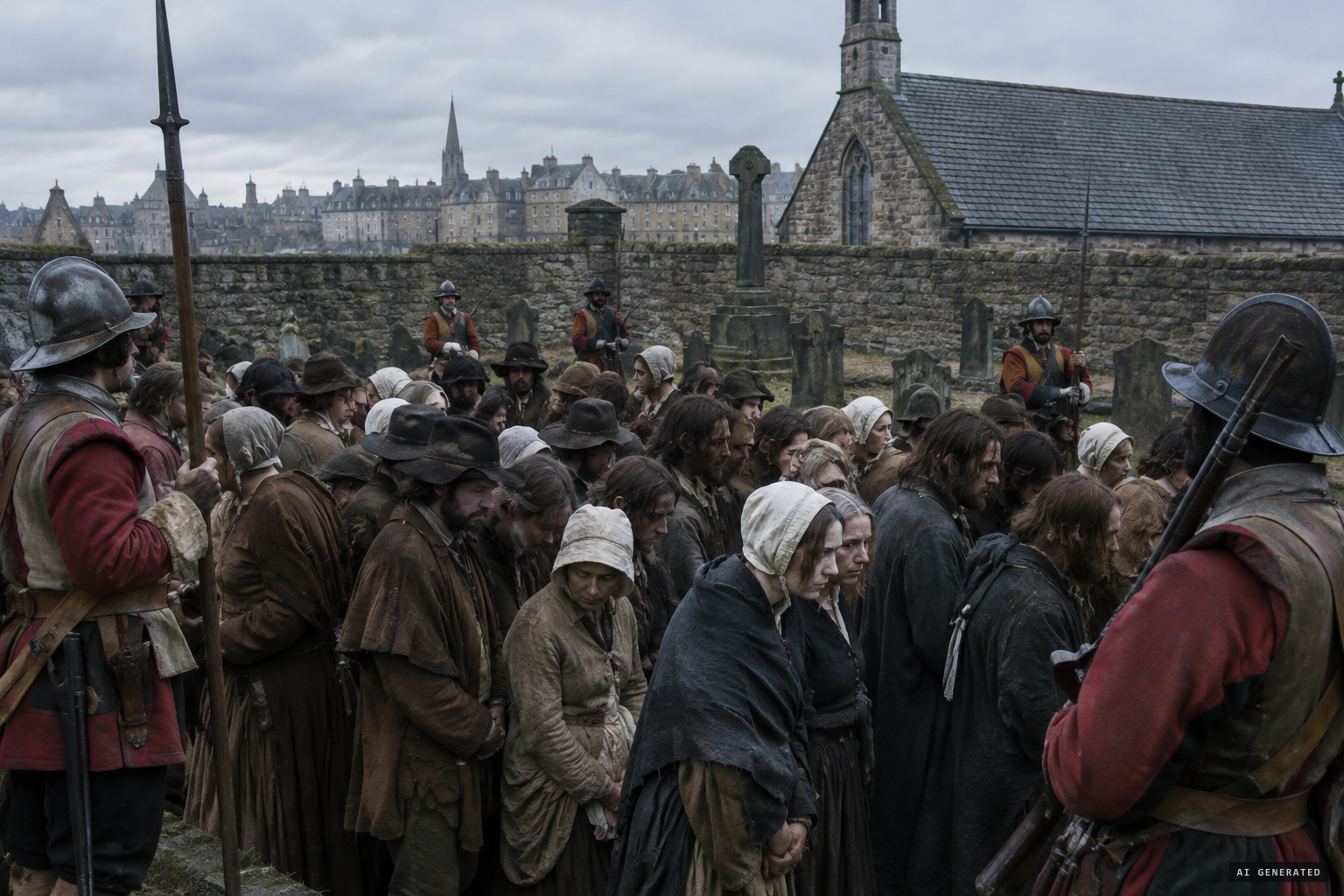 Covenanter prisoners held beside Greyfriars Kirkyard after Bothwell Bridge, 1679