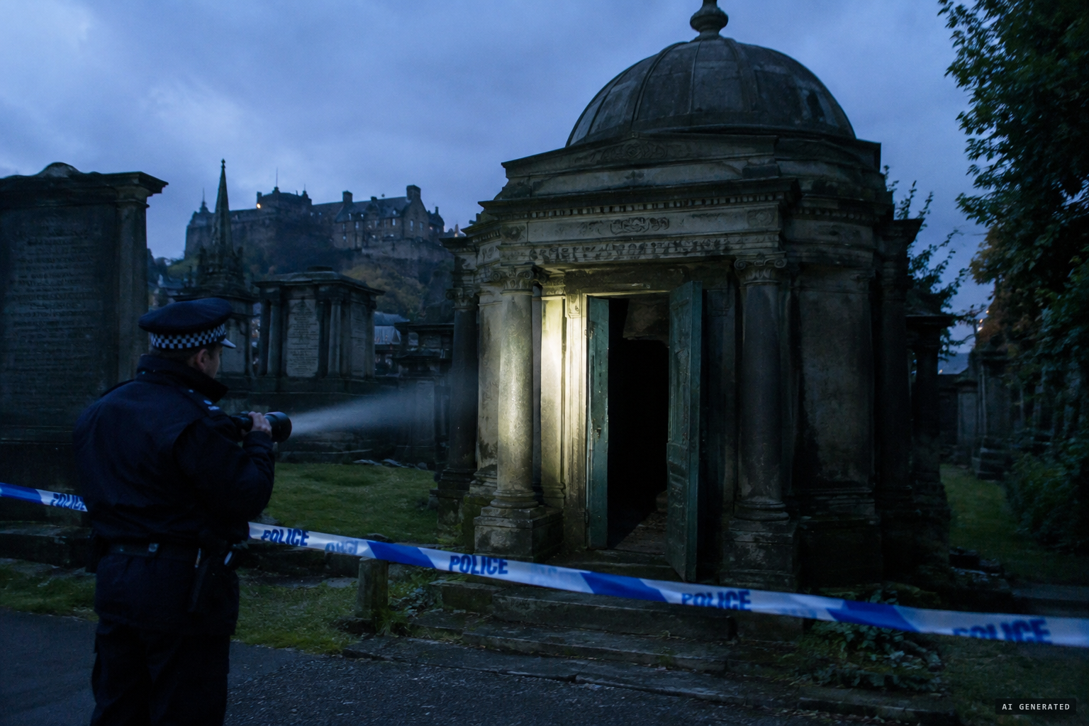 Two teenagers break into the Mackenzie mausoleum in 2003, a separate crime
