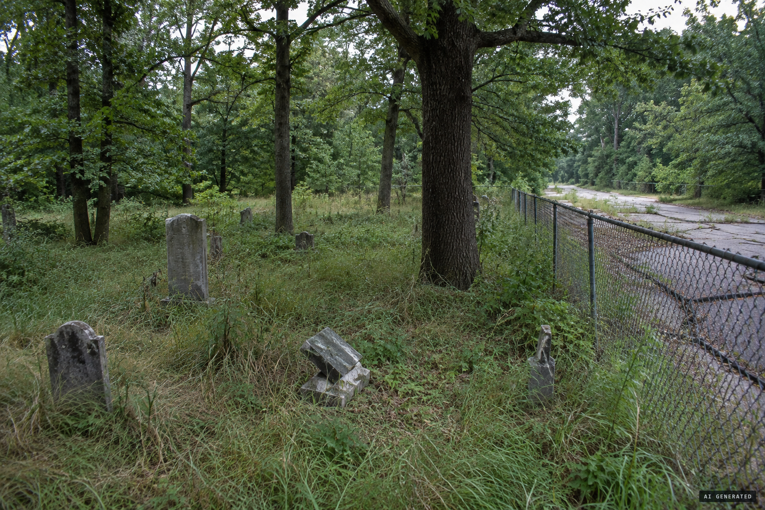 Bachelor's Grove, a small pioneer cemetery in the woods by the old Midlothian Turnpike