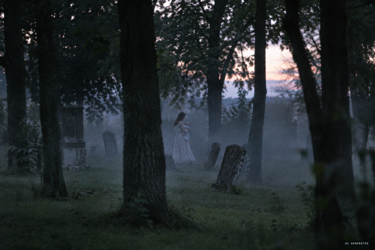 The legendary Woman in White said to wander among the graves