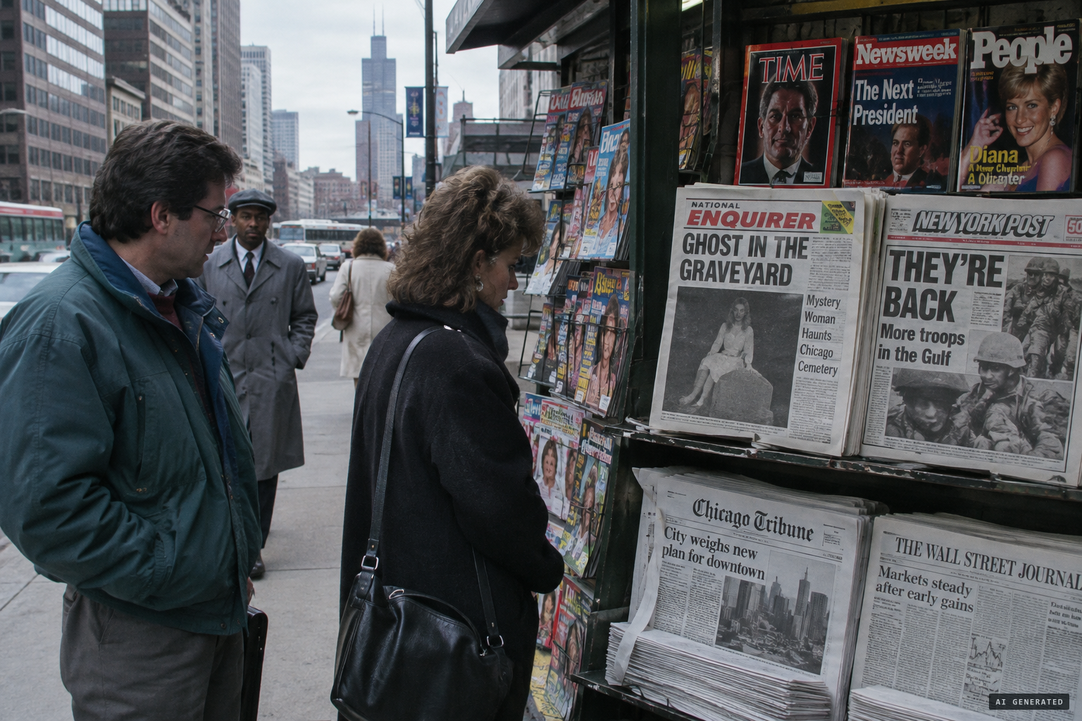 Newspapers and tabloids publish the Madonna of Bachelor's Grove