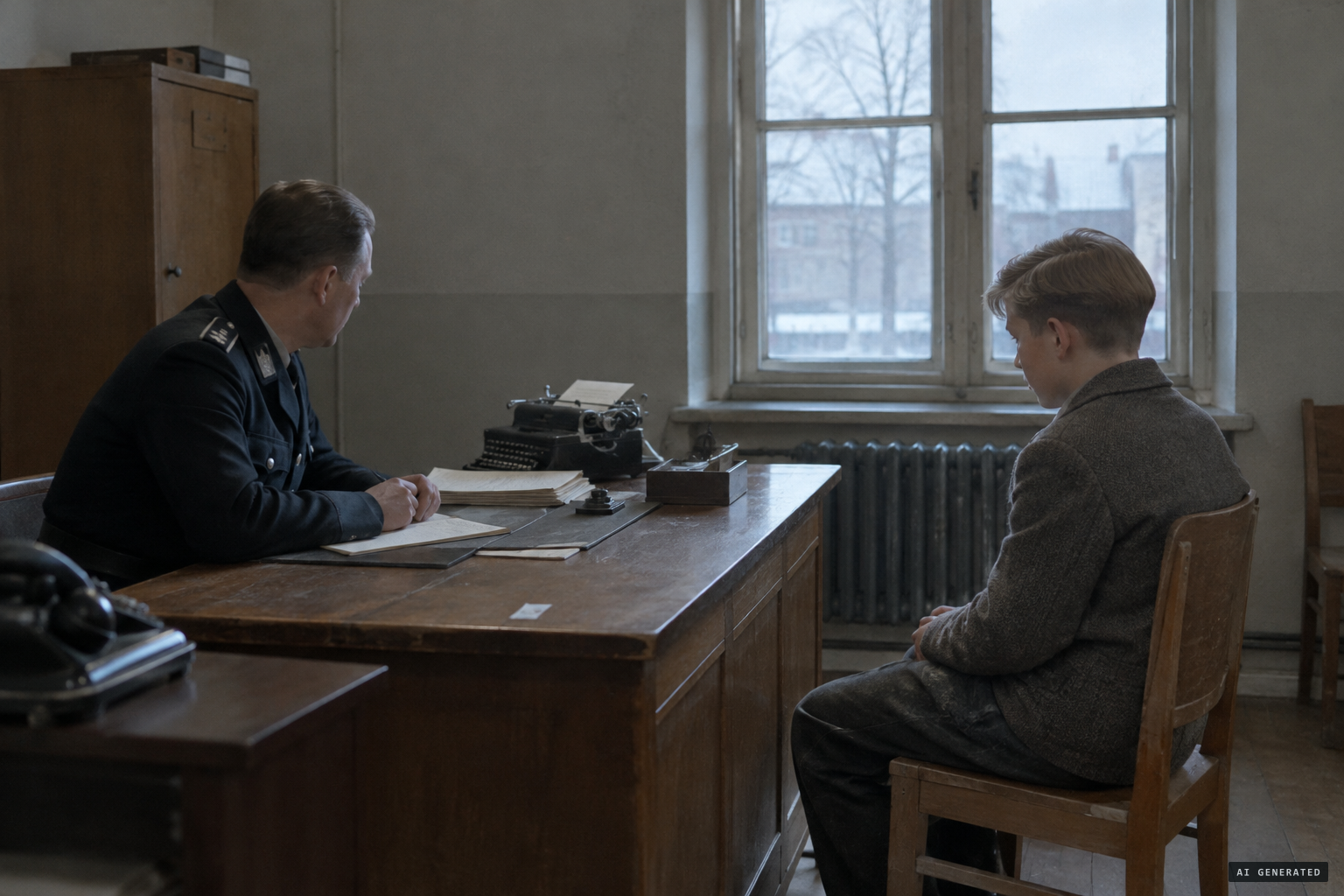 Martti is questioned at the police station